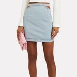 We Wore What Cut-Out Denim Mini Skirt Size Large Photo 0