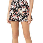 Louna Puff Sleeve Romper Women's Medium Black Floral V Photo 0