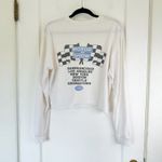 Brandy Melville  | John Galt 1984 Motor‎ Show Long Sleeve Crop Cotton Blend Top Photo 3