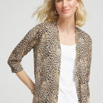 Chico's  Travelers Animal Print Cardigan Size 0 / Small Photo 0