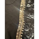 Rock N Karma One Size Black Fringe Poncho Beaded Embellished Overlay Cover Up Photo 4