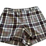 Uniqlo Wool Blend Plaid Check High Waisted Short Sz 8 Gray Black Casual Photo 0