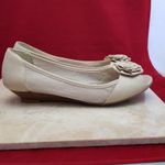 Etienne Aigner  Wedges Beige Low Open Toe Wedge - Size 8 Photo 3