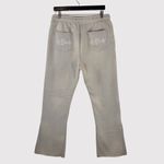 Retrovert Womens Pants Gray Flare Sweatpants Embroidered Pockets Casual Large Black Photo 1