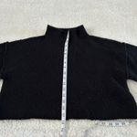 Free People Women Cropped Black Oversized Pullover Mock Neck Sweater Sz S Preppy Photo 3