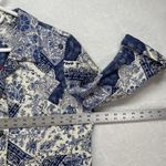 Coldwater Creek Jacket Womens P14 blue & white button up paisley geometric print Photo 2