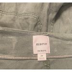 Maeve Anthropologie The Colette Wide Leg Pants Green Linen Blend High Rise 28 Photo 6