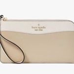 Kate Spade Lucy Colorblock Pebbled Leather Medium L-zip Wristlet in Light Sand Photo 6