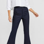 FAVORITE DAUGHTER Phoebe Flared Pants, Navy Pinstripe, 14 (US) Blue Photo 0