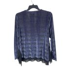 Simply Vera Wang Purple Black Velvet Burnout Long Sleeve V Photo 3