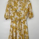 Hello Molly  Cabernet Shirt Dress Mini Yellow White Floral Print NEW Womens XS Photo 3