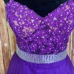 Mori Lee A-Line Sweetheart Beading Sleeveless Short Chiffon Cocktail Dress Sz 6 Photo 4