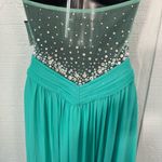 La Femme  Turquoise Strapless Dress Size 0 NWT Photo 9