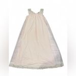 Vintage 1980s coquette baby pink maxi lingerie dress with lace trim Photo 5