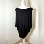 Eileen Fisher  Black Boat Neck Rayon‎ Blend Dolman Sleeve Top Blouse. Size large Photo 2