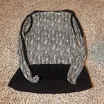 Michael Kors Snakeskin Print Top Black Chiffon Hem Long Sleeve Large Photo 4