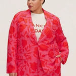 Kate Spade  x Target Rose Linen Floral Blazer XXL Pink Red Photo 0