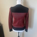 Jonathan Simkhai Sweater Red Black Eyelet Women's Designer Medium Photo 7