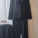Anne Klein Ak 3 Pieces Pant/skirt/jackets stretch Formal modern Black Suit SZ 10 Photo 0