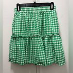 Draper James  Green Gingham Tiered Short Skirt Size XS Spring Summer Pockets Photo 2