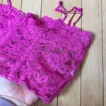 ZARA Hot Pink Lace Corset Bralette Bra Top Crop Top Size Small Photo 2