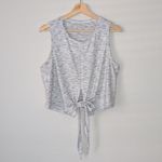 Zyia  Active Infinity Wrap Tank Crop Top Womens Size XL Space Dye Light Gray Photo 2