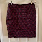 Loft  Purple/Pink Print Cotton Aline Pencil Skirt 6 Photo 3