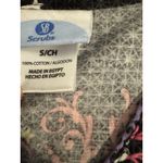 Sb Scrubs  Scrub Top Size Small Colorful Snowflake Print V Neck Pockets Back Tie Photo 2