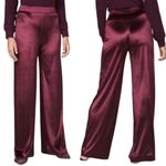 White House | Black Market The Wide Leg Maroon Velvet Pants - Size XL Photo 1