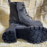 SO  Black Combat Moto women Boots with Rugged Sole size 7.5 Black Photo 3