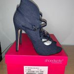 Shoe Dazzle Kesie Denim Dress Sandals Size 8.5 New with Box Photo 0