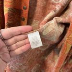 Christopher & Banks Orange Boho Citrus Retro 70s Jacket Linen Cotton Hippie Art To Wear Laganlook 1X Photo 6