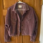 American Eagle  Size Small Women's Teen Girl Purple Mauve Corduroy Cropped Jacket Photo 0