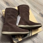 Crocs Adele Foldover Mahogany Fuzz Bootie Size 5 Photo 2