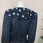 Susan Tudor Vintage Black Polkadot 1980’s Peasant Dress Size M Photo 13