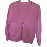 J.Crew Pink V Neck Button Up Cardigan Size Large Preppy Coquette Office Casual Photo 0
