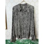 Free People Modern Muse Snakeskin Oversized High Low Top - Size- Medium Photo 5