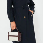 Tuckernuck  Navy Addie Long‎ Trench  Coat No Belt Size Large Photo 0