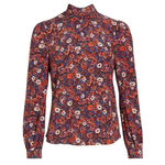 Veronica Beard  Silk Chilton Floral Tie Back Blouse Berry Multi Size 2 NWT Photo 2