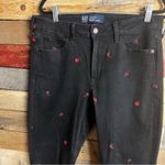 Gap  Black Floral Embroidered‎ High Rise Universal Leggings Size 14/32 Photo 2