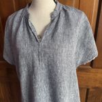 Lands' End  Blue Linen Dress Women's Size Medium 10 12 US Pockets Lightweight Photo 2
