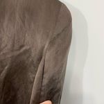 Eileen Fisher Organic Linen Silk Satin Blend Blazer Open Jacket Size XS Brown Photo 8