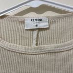 RE/DONE  Women’s Basic Ribbed Tee in Cream Size Small Photo 1