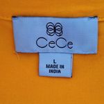 CeCe Orange Gold Sleeveless Tiered Cotton Dress Size Large Gold Mini Dress Photo 6