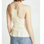 Amanda Uprichard  Clarita Wrap Top in Cream​​​​ vintage peplum style size medium Photo 1