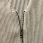 Open Edit Nordstrom White Ribbed Long Sleeve Zip Front Sweater Mini Dress Small Photo 2