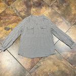 Dalia Collection  Large Polka Dot V-neck Front Pocket Blouse Large Photo 4