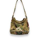 Vintage Caribbean Joe Cream Earth Tone‎ Floral Print Hobo Shoulder Bag Brown Photo 1