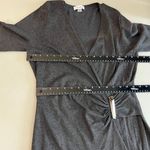 Calvin Klein  Dress Womens Medium Gray‎ Sheath Faux Wrap V-Neck Knit Long Sleeve Photo 7