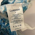 Lands' End Tankini Top Square Neck Molded Cups Floral Blue White Size 4 Photo 2